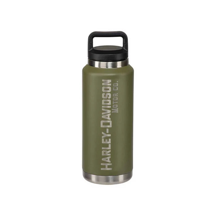 Harley-Davidson® Motor Co. Water Bottle, Double-Wall Stainless Steel - Gree