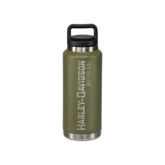 Harley-Davidson® Motor Co. Water Bottle, Double-Wall Stainless Steel - Gree