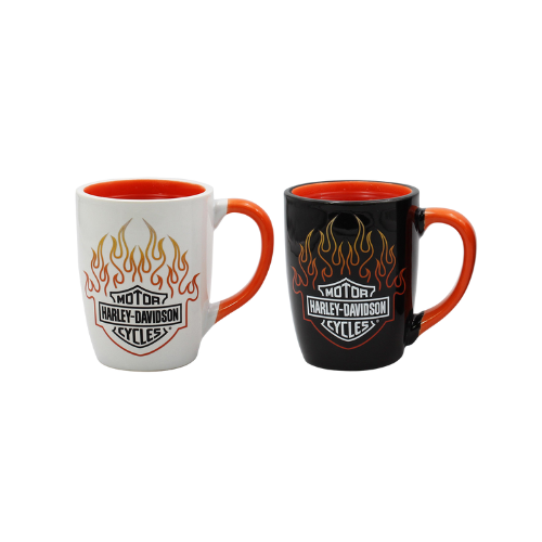 Harley-Davidson® B&S Flames Color Change Mug Set