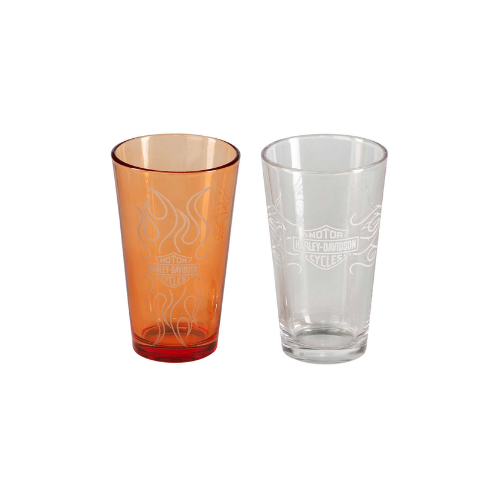 Harley-Davidson® Bar & Shield Flames Pint Glass Set