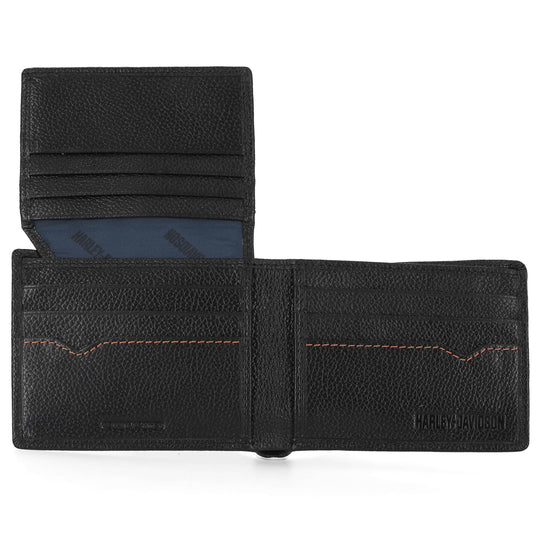 Harley-Davidson Men's Classic Bar & Shield Logo Passcase Leather Billfold Wallet