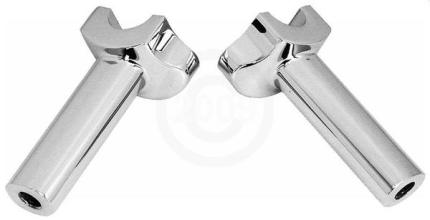 Z241164 FXWG Style Straight 4 1/2" Tall Riser Set Chrome for 1" Handlebars