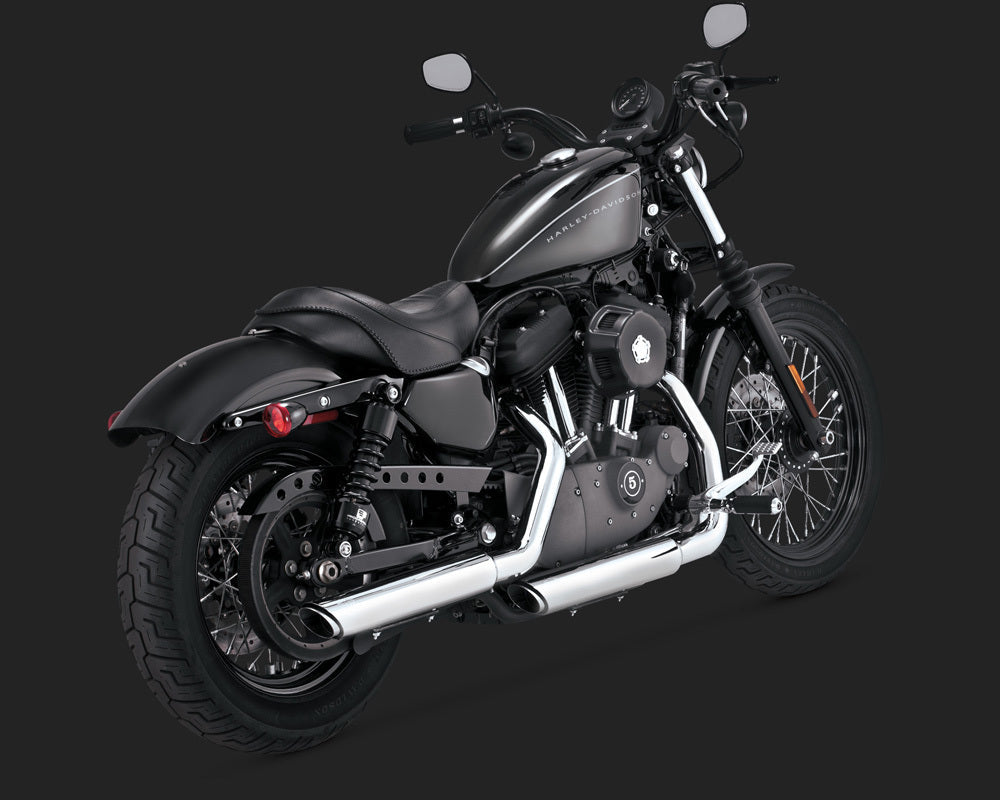 V16839 Vance & Hines Twin Slash 3In Slip-On Sportster 04-13 - Chrome