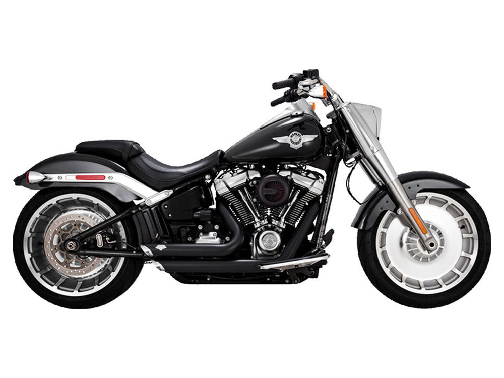 VH-47335 Shortshots Staggered Exhaust – Black. Fits Breakout & Fat Boy 2018-2024