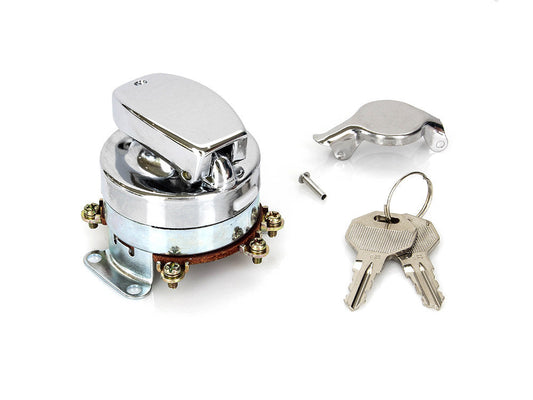 BAI-21-0209 Ignition Switch – Chrome. Fits Softail 2003-2010, Road King 2003-2013 & Dyna Wide Glide 2003-2011.