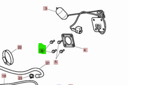 T3330892 Triumph "Bolt- Fuel Pump"