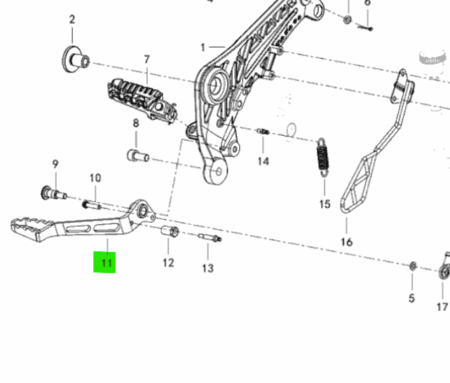 HD40710P180000 Harley-Davidson® "Rear Brake Pedal- X500"