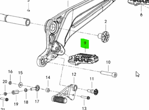 HD58220P29005Z Harley-Davidson® "Left Hand Footpeg X500"