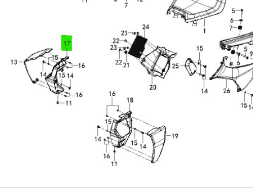HD65680P420000 Harley-Davidson® "Water Tank Left Trim Panel X350"