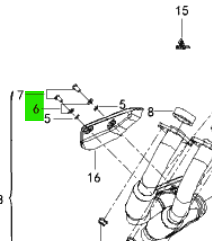 HDB0703000060H Harley-Davidson® "Washer-Exhaust Cover/Front Guard/Footpeg X350/500"