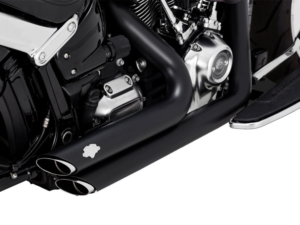 VH-47335 Shortshots Staggered Exhaust – Black. Fits Breakout & Fat Boy 2018-2024