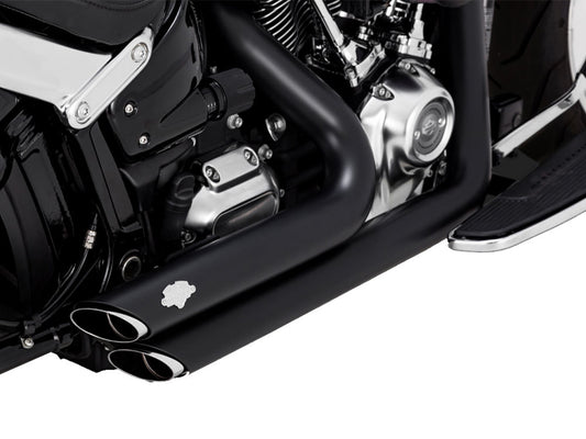 VH-47335 Shortshots Staggered Exhaust – Black. Fits Breakout & Fat Boy 2018-2024