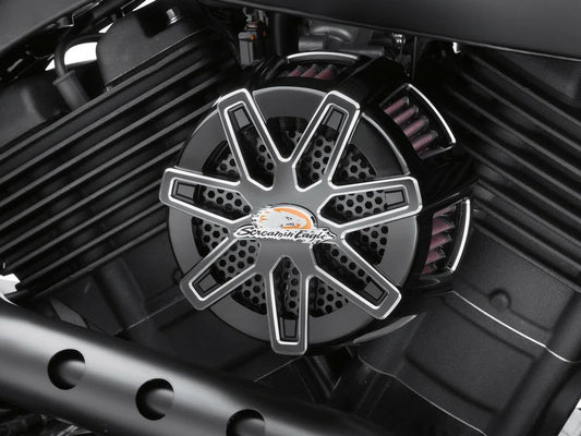 29400207 "Screamin' Eagle® Extreme Billet Performance Air Cleaner Kit- Cut BLK, Street 500/750"