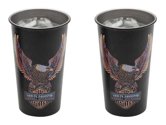 Harley-Davidson Vivid Bar & Shield Eagle Metal Cup Set