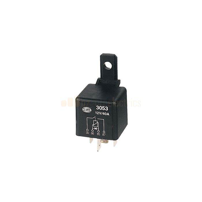 3053 Hella Mini Relay 12V Normally Open 40A - Diode Protected