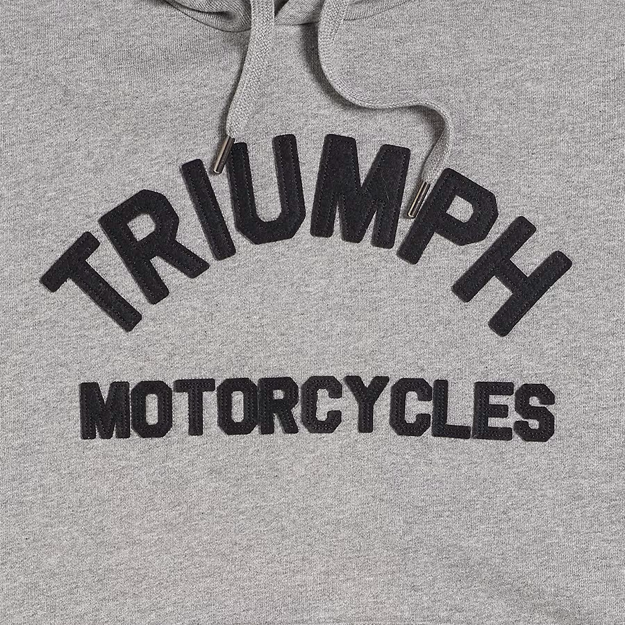 Carrick Arched Lettering Logo Hoodie - Grey Marl