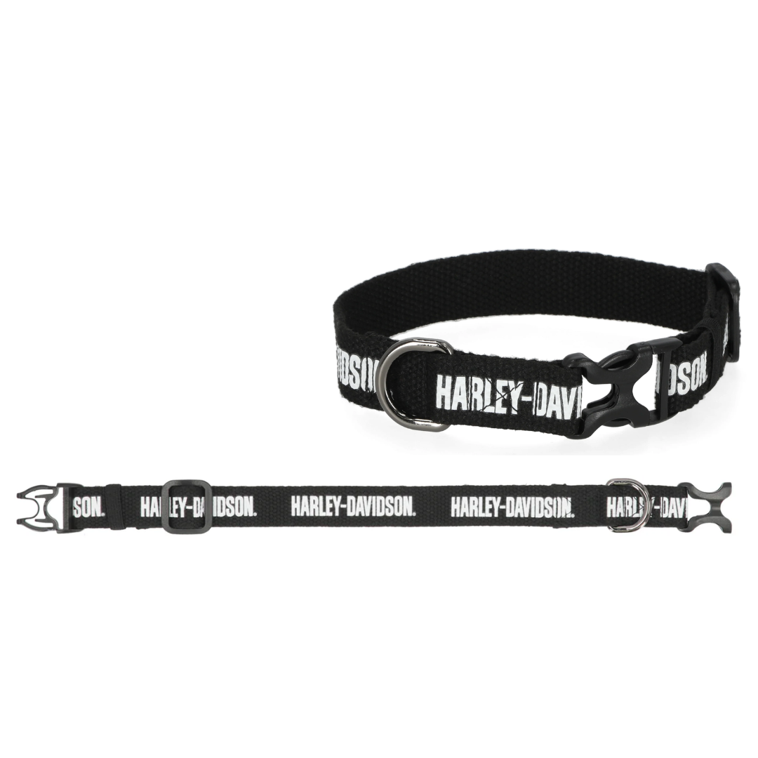 Harley-Davidson® Text Pet Collar Black - 6"-12"