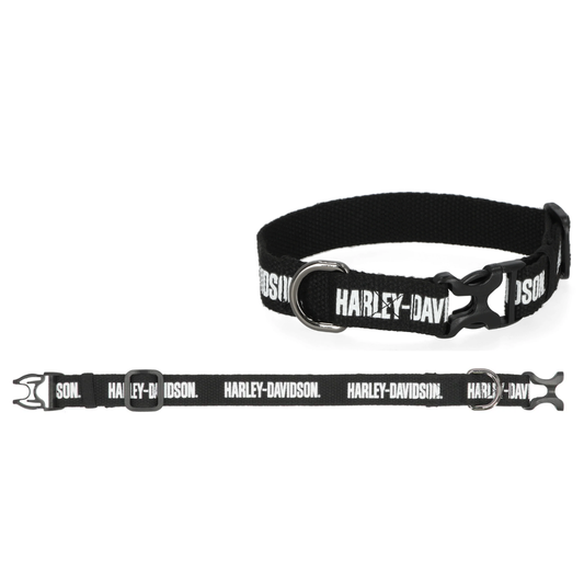 Harley-Davidson® Text Pet Collar Black - 6"-12"