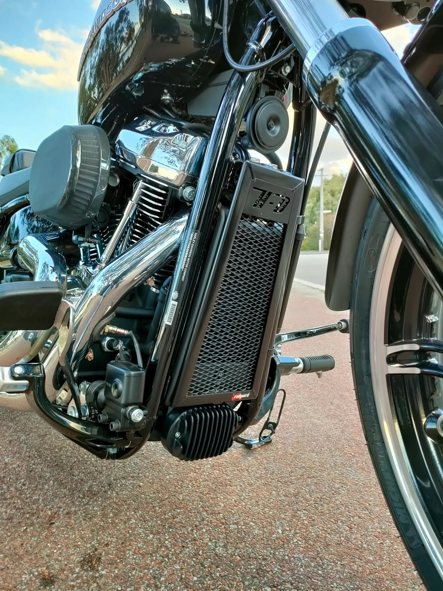 20001-BLK- Rad Guard - M8 Softail Oil Cooler Protective Guard - Black