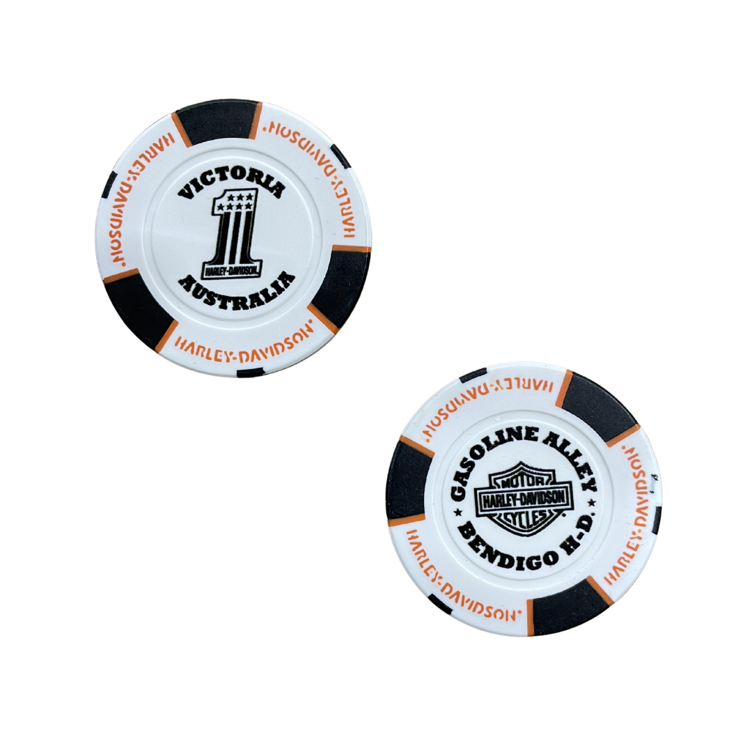 Gasoline Alley Harley-Davidson® Poker Chip - White