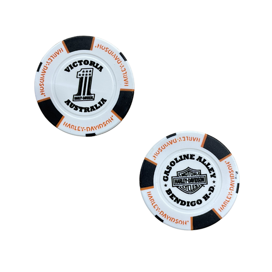 Gasoline Alley Harley-Davidson® Poker Chip - White